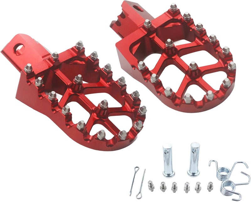 Adsspro Motorcycle CNC Aluminum Foot Pegs Foot Pedals Rests Footpegs For CT200U CT200U-EX BT200X CT100U Mega Moto Trail 100cc 212cc 196cc mini bikes Dirt Pit Bike (Red) - Image 1